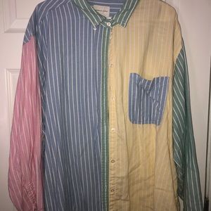 American Eagle color block button down, Womens XXL
